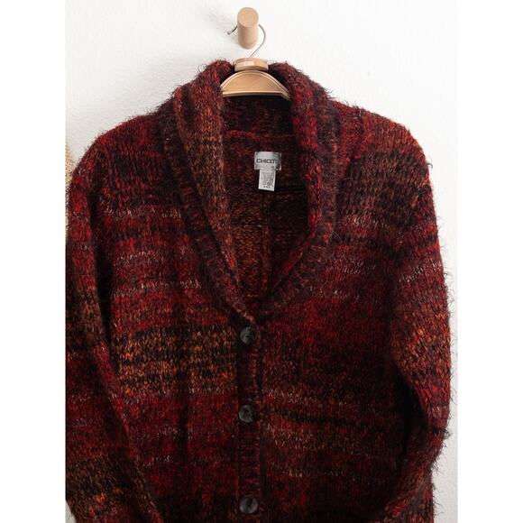 Chico's Wool Blend Longline Sweater Cardigan Size 2 Vintage - Picture 4 of 11